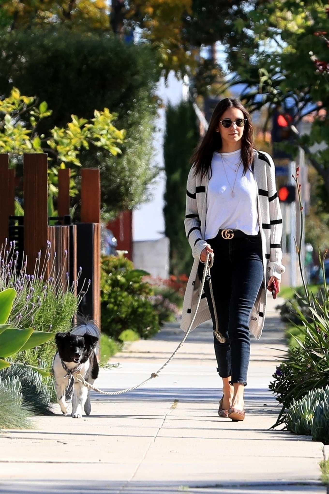 Nina Dobrev 2020 : Nina Dobrev – Walks her pup in LA-01