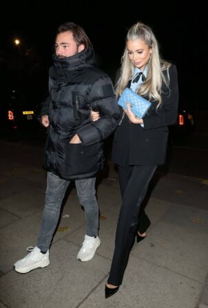 Olivia Attwood - With footballer Bradley Dack on a night out in Mayfair