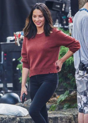 Olivia Munn - Filming her new TV show 'Six' in Vankuver