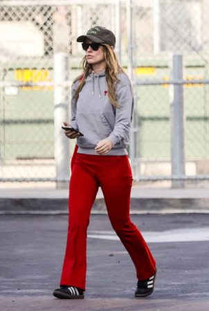 Olivia Wilde - Runs errands in christmas colors in Los Angeles