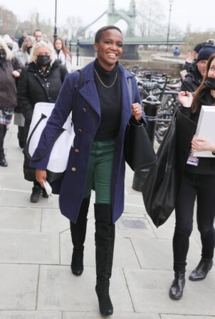 Otlile 'Oti' Mabuse - In suede knee skimming boots exits ITV in London