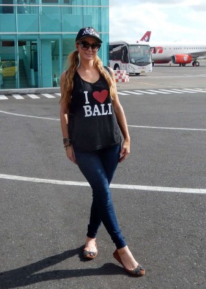 Paris Hilton at Ngurah Rai International Airport in Bali
