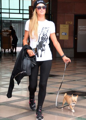 Paris Hilton in Tights out in Los Angeles