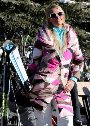 Paris Hilton Skiing in Aspen