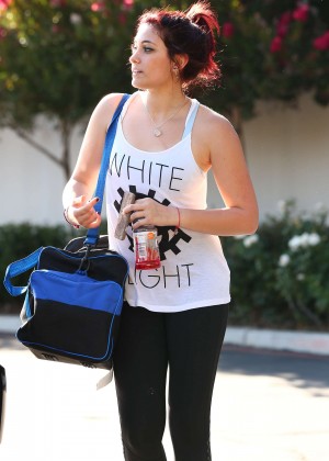 Paris Jackson in Tights Leaving the Agoura Fitness gym in Agoura Hills
