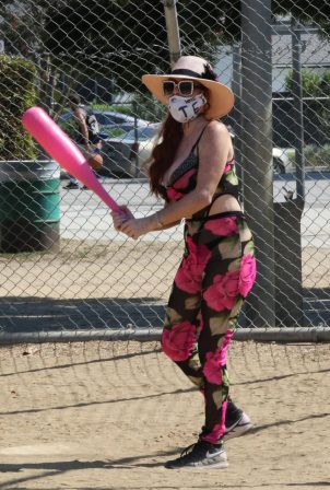 Phoebe Price - Playing baseball with a giant pink bat in Los Angeles