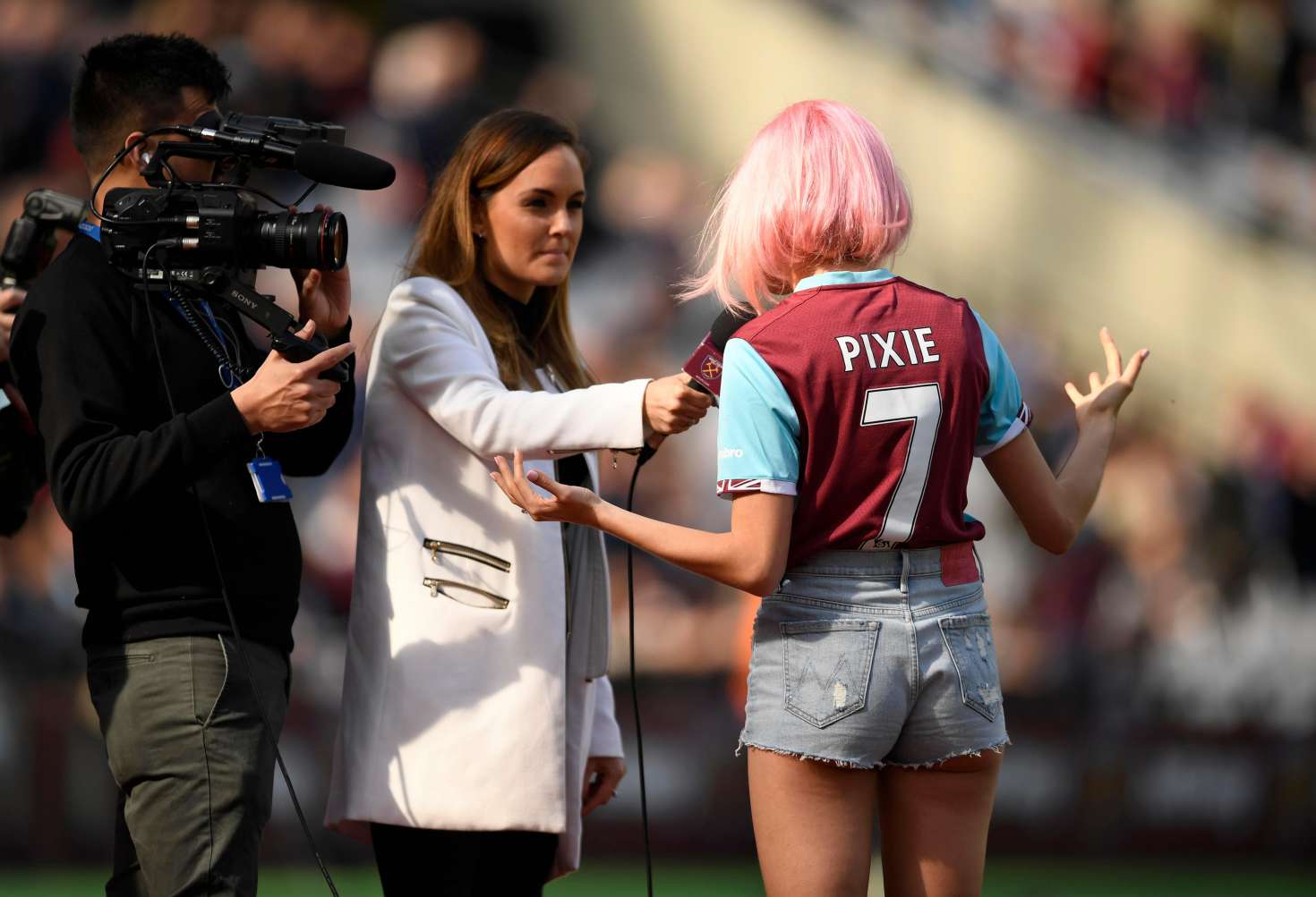 Pixie Lott: Performing at Half Time in West Ham V Everton Football