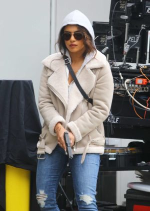 Priyanka Chopra - Shoots action scenes for 'Quantico' in NYC