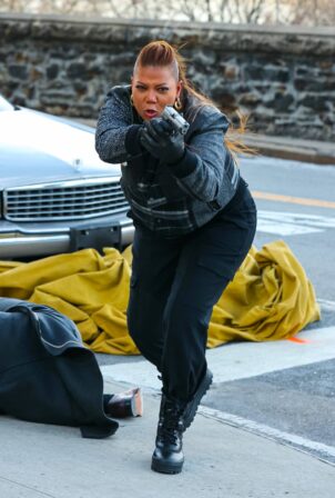 Queen Latifah - Filming 'The Equalizer' TV Series in New York