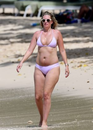 Rhea Durham in Bikini on the beach in Barbados
