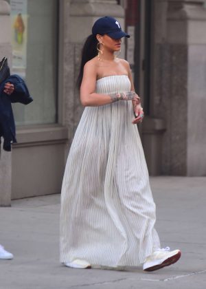 Rihanna in Long Dress out in New York City
