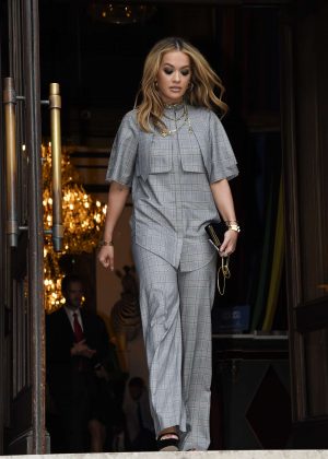 Rita Ora Leaves her hotel in Paris