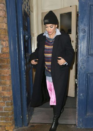 Rita Ora - Leaving the Royal Drury Lane theatre in London