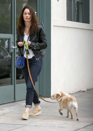 Robin Tunney - Walking her dog in LA