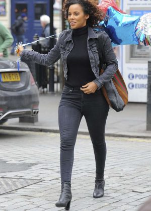 Rochelle Humes in Jeans - Out and about in London