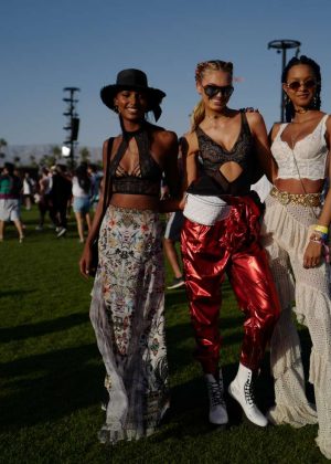 Romee Strijd, Jasmine Tookes and Lais Ribeiro - 2018 Coachella in Indio