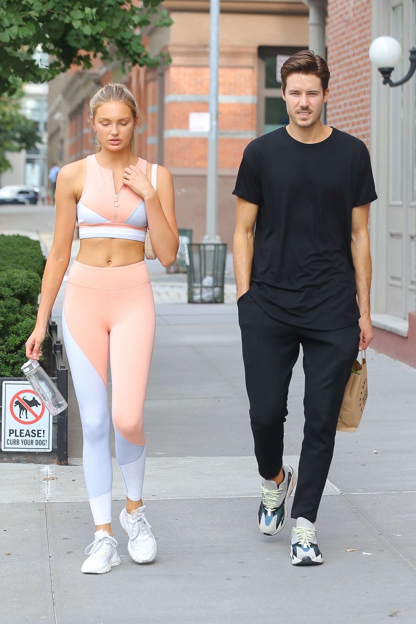 Romee Strijd with her husband Laurens van Leeuwen - Leaves the gym in NY-18  | GotCeleb