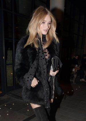 Rosie Huntington Whiteley out for dinner at LouLou's in London