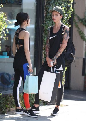 Ruby Rose with a friend out in West Hollywood