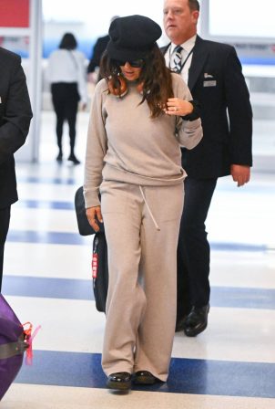 Salma Hayek - Spotted at JFK Airport in New York