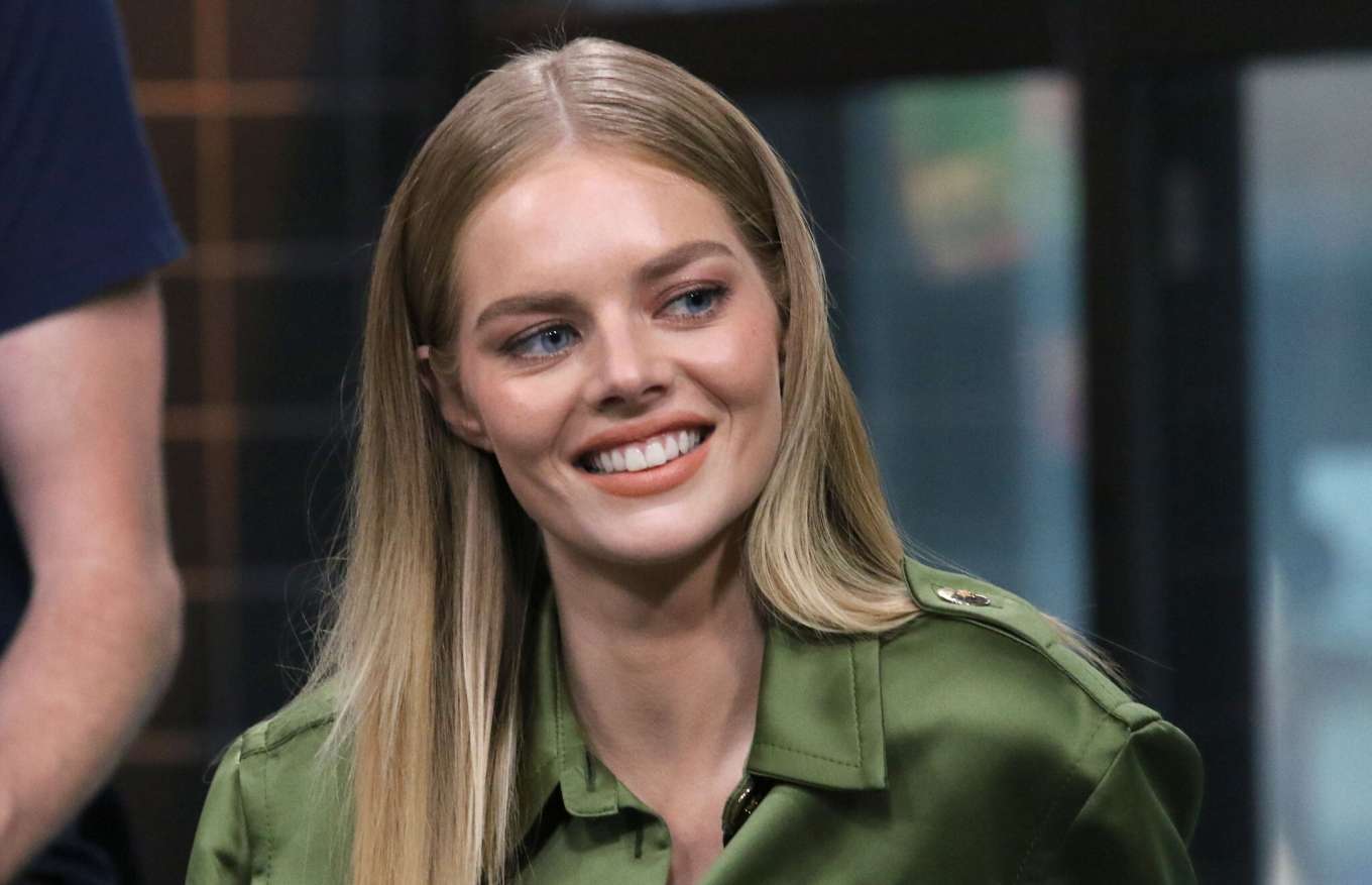 Samara Weaving â€“ Spotted at AOL Build in New York City