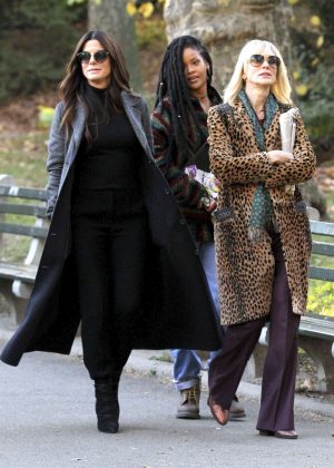 Sandra Bullock, Cate Blanchett and Rihanna on 'Ocean's Eight' set in New York City