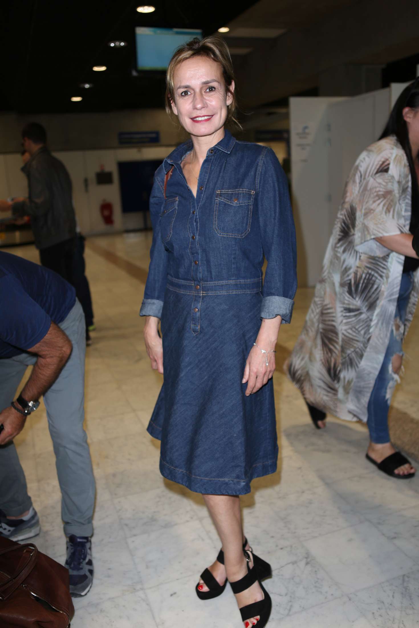 Sandrine Bonnaire Arriving at Airport in Nice -08 | GotCeleb