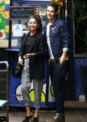 Sarah Hyland and Wells Adams - Leaving Pace restaurant in LA