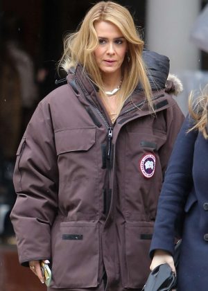 Sarah Paulson on the set of 'The Goldfinch' in NYC