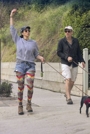 Sarah Silverman - Seen on a walk with dogs and friend in Los Feliz