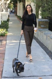 Shanina Shaik - Walking her dog in West Hollywood