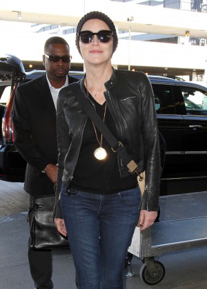Sharon Stone - Arrives at Los Angeles International Airport