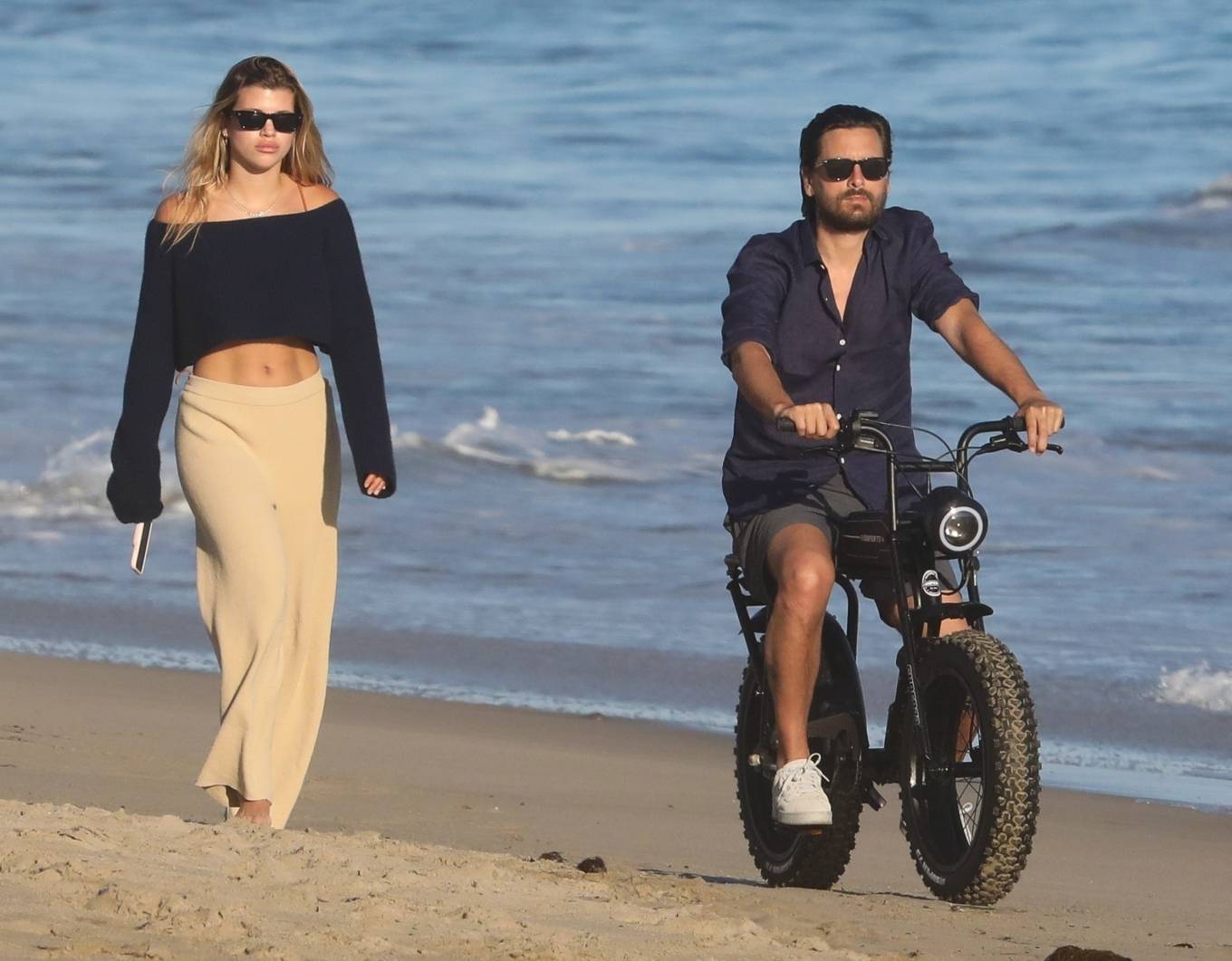 Sofia Richie and Scott Disick â€“ Seen on the beach in Malibu