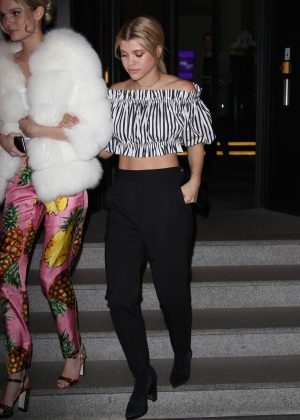 Sofia Richie in Black Pants night out in Milan