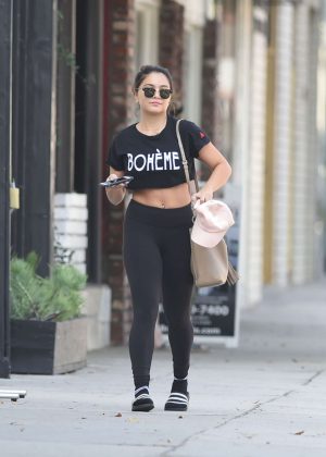 Stella Hudgens in Tights at a Pilates Workout in Los Angeles