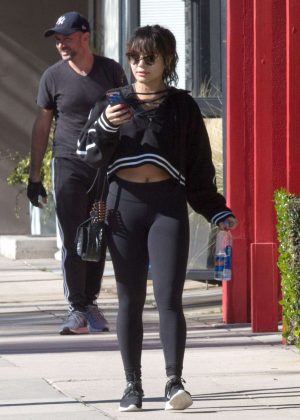Stella Hudgens in Tights Out in Los Angeles – GotCeleb