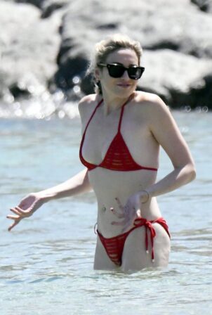 Stephanie Pratt - Seen in a red bikini in Mykonos