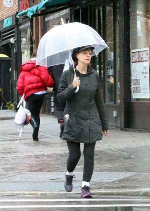 Susan Sarandon on the rain out in New York City
