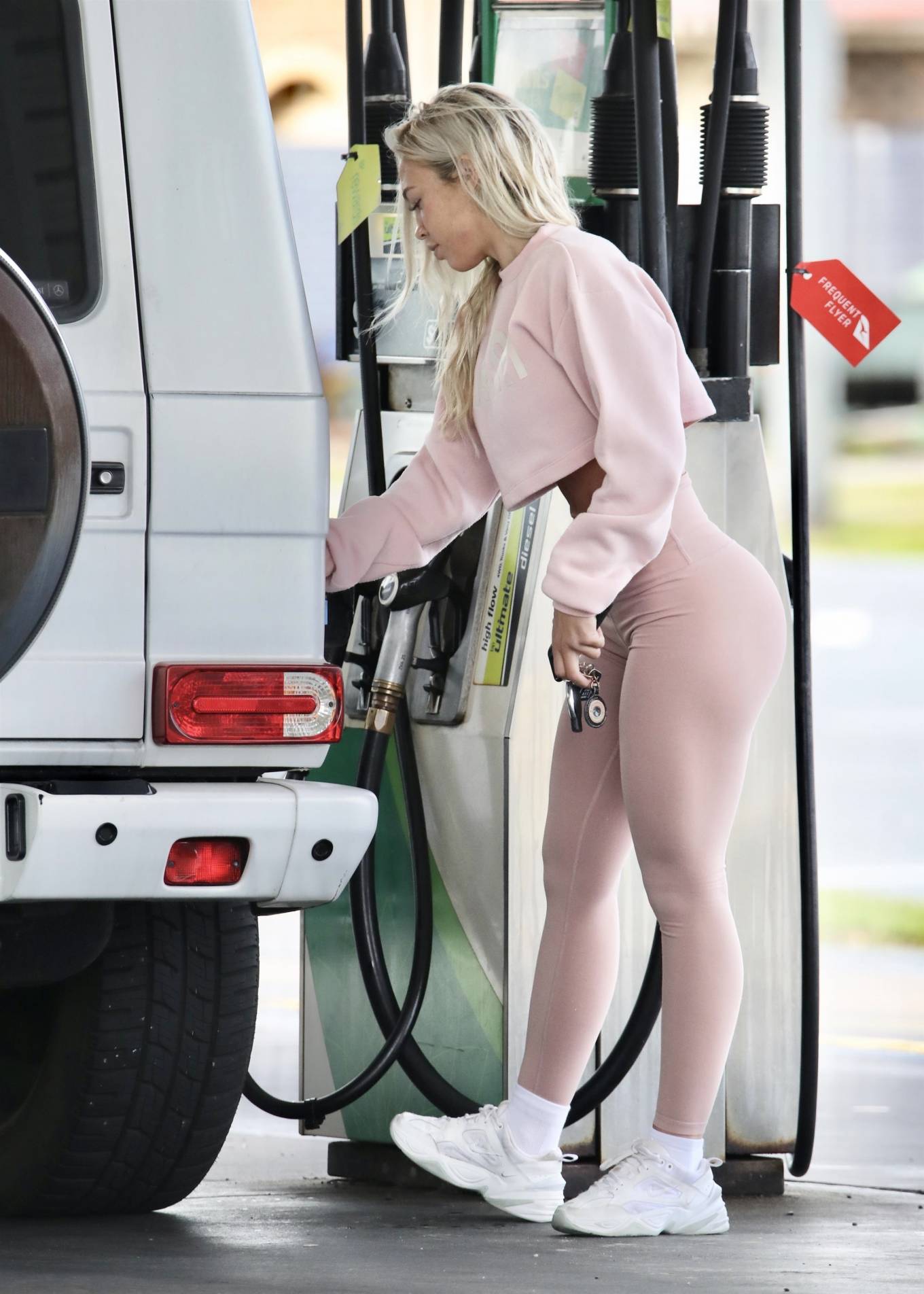 Tammy Hembrow in Tights at a gas station in Gold Coast