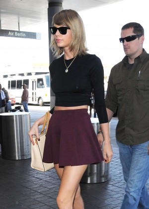 Taylor Swift in Short Skirt at LAX airport in LA