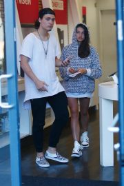Thylane Blondeau with her boyfriend at T-Mobile in West Hollywood