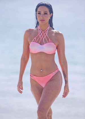 Tulisa Contostavlos in Pink Bikini in Dubai