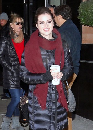 Vanessa Marano in Short Coat out in NYC