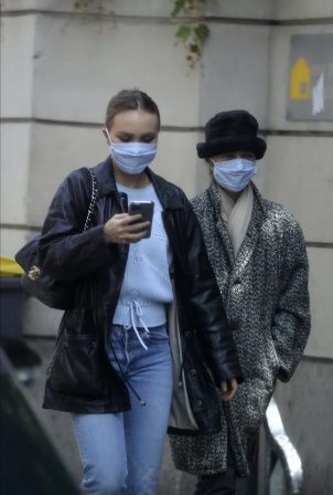 Vanessa Paradis and Lily-Rose Depp - Walking in the Marais district of Paris