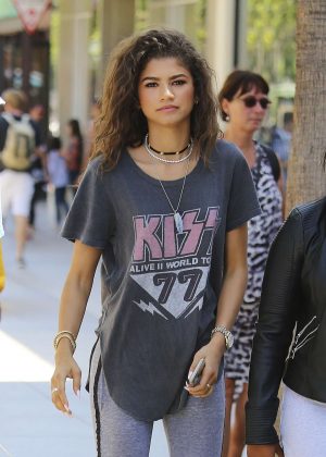 Zendaya in Tights Shopping in Los Angeles
