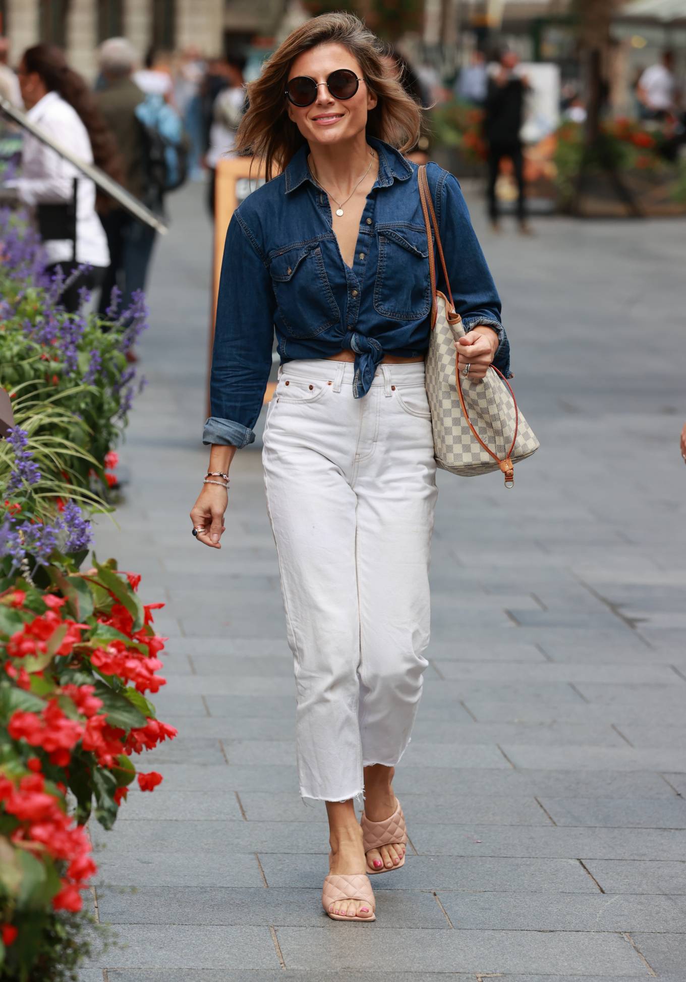 Zoe Hardman – in denim jacket and jeans at Heart radio in London